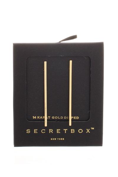SECRET BOX SIMPLE STICK METAL BAR EARRING