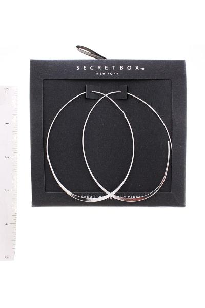 SECRET BOX SIMPLE THIN METAL OVAL EARRING