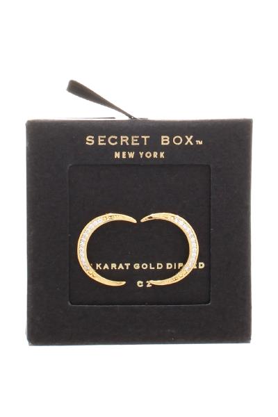 SECRET BOX CRESCENT MOON STUD EARRING