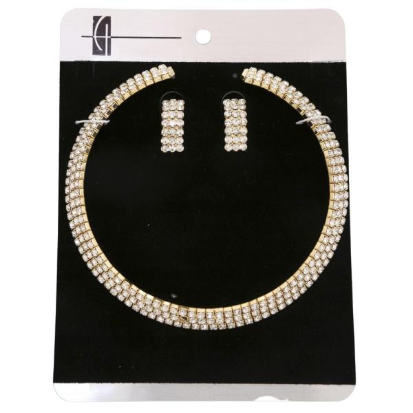 3 LINE RHINESTONE NECKLACE