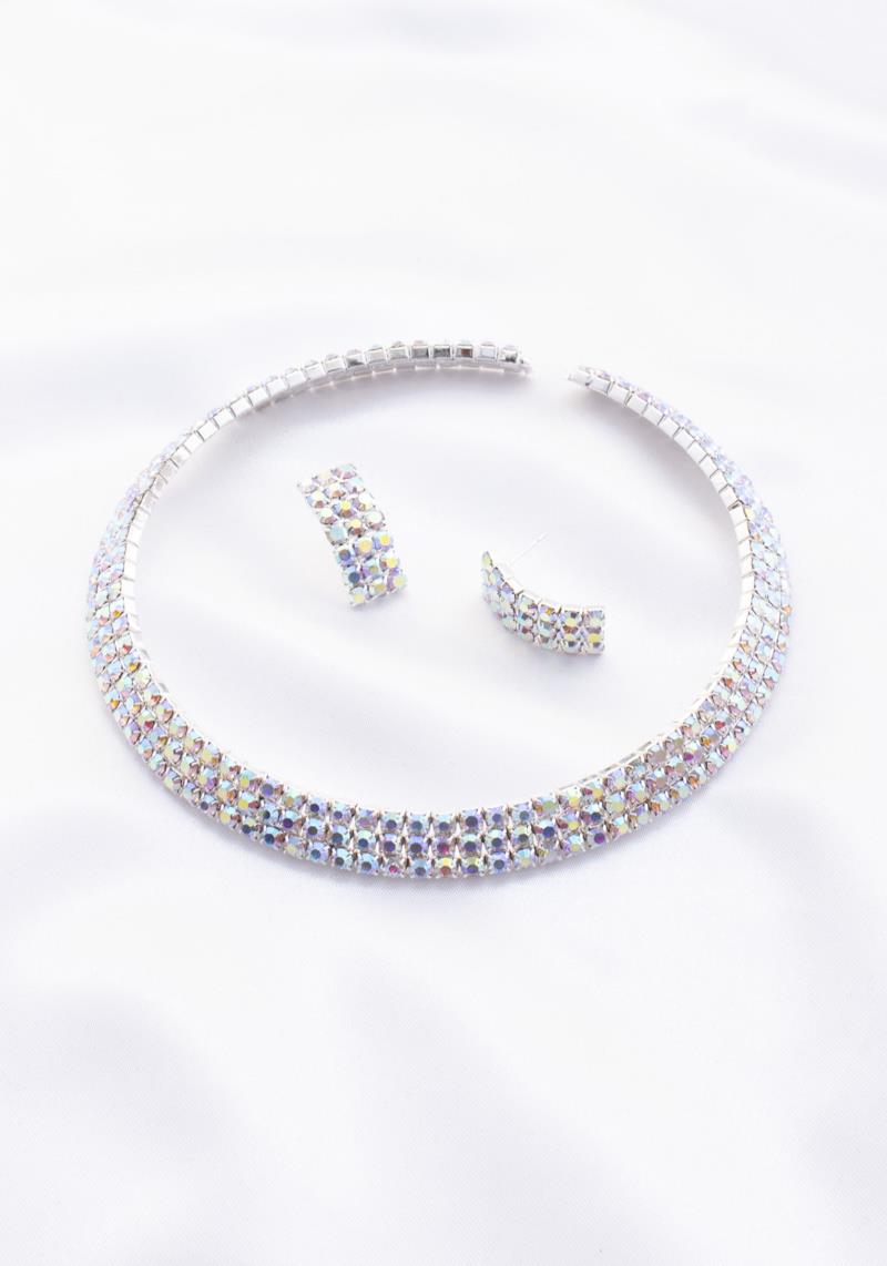 3 LINE RHINESTONE NECKLACE