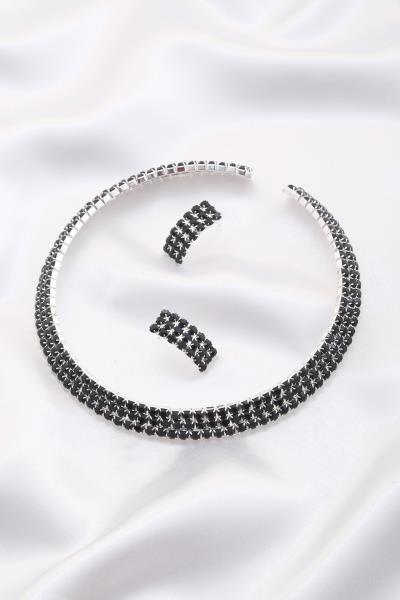 3 LINE RHINESTONE NECKLACE