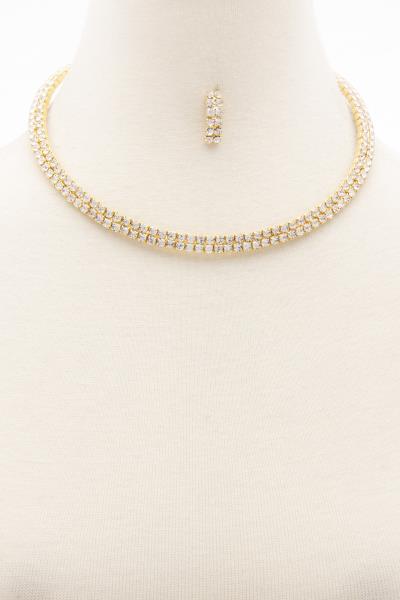 RHINESTONE CHOKER NECKLACE