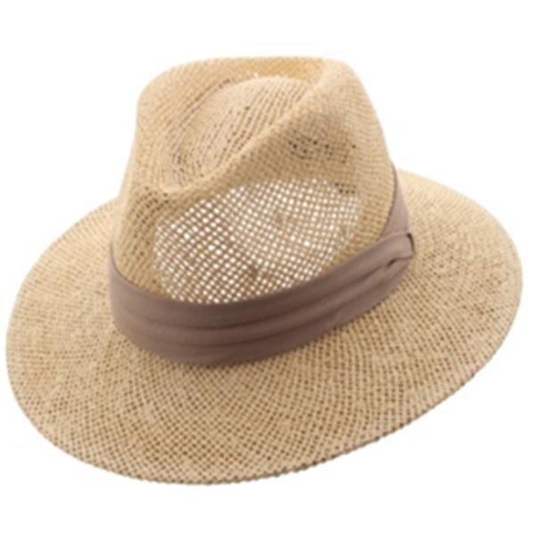 FASHION VENTED STRAW FEDORA HAT