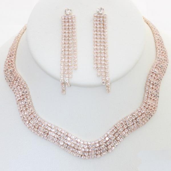 WAVY RHINESTONE NECKLACE