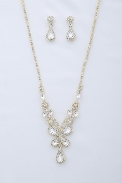 BUTTERFLY SHAPE RHINESTONE NECKLACE