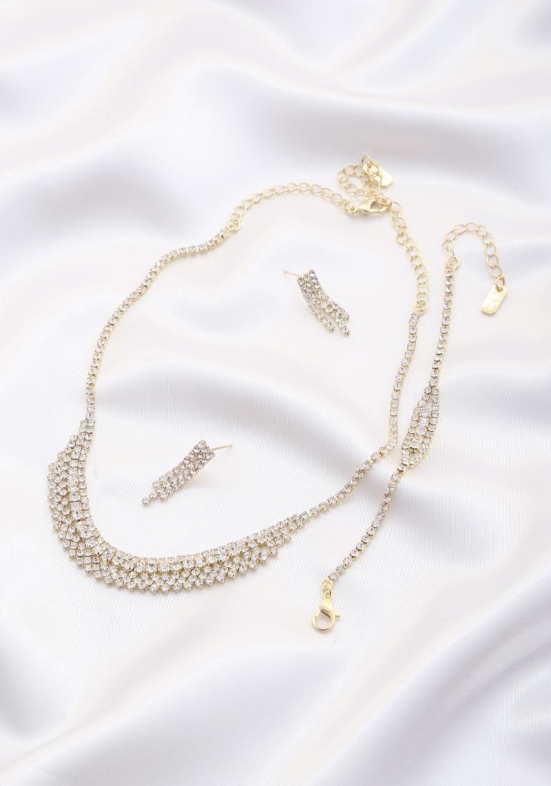 CRYSTAL BRIDAL BRACELET NECKLACE SET