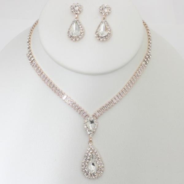 TEARDROP RHINESTONE NECKLACE