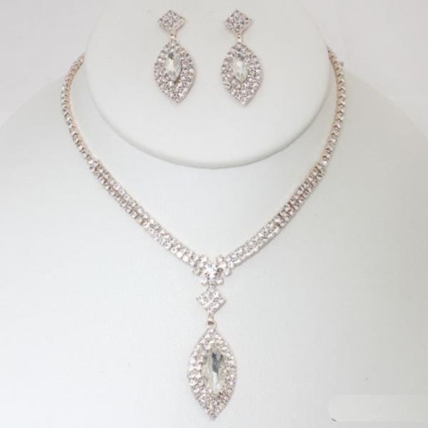 MARQUISE PENDANT RHINESONE NECKLACE