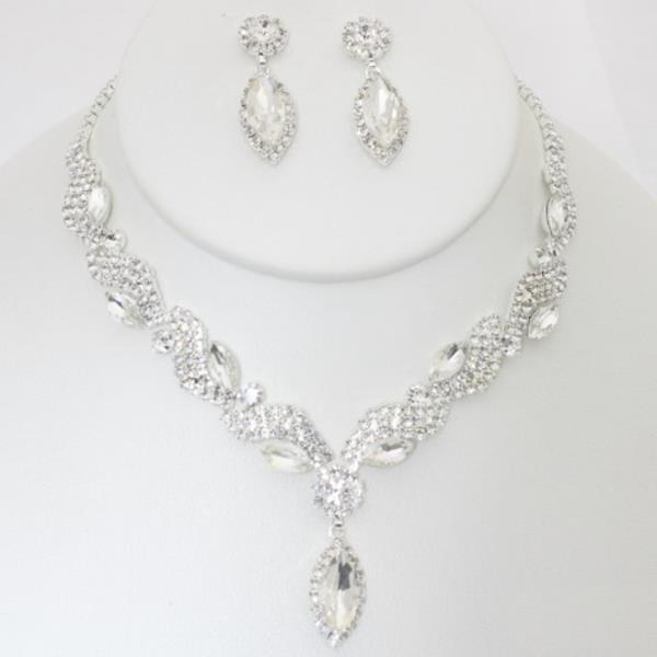 MARQUISE BRIDAL RHINESTONE NECKLACE