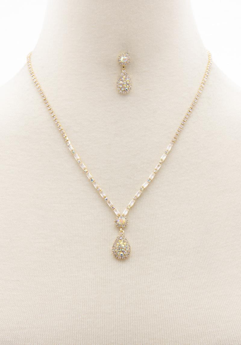 TEARDROP RHINESTONE NECKLACE