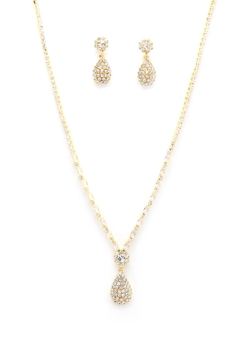 TEARDROP RHINESTONE NECKLACE