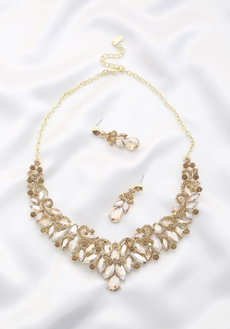 MARQUISE RHINESTONE BRDIDAL NECKLACE