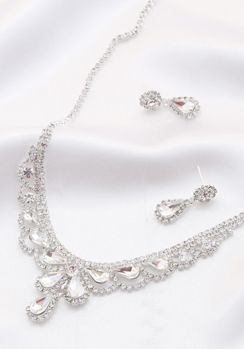 TEARDROP CRYSTAL BRIDAL NECKLACE