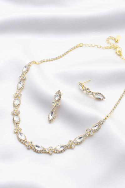 MARQUISE SHAPE RHINESTONE NECKLACE