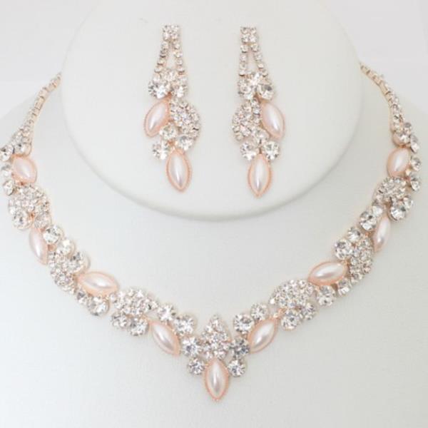 MARQUISE PEARL RHINESTONE NECKLACE