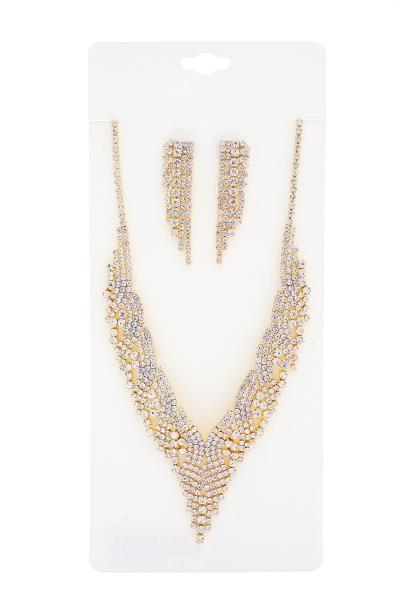 RHINESTONE V SHAPE NECKLACE