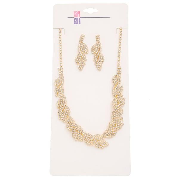 BRIDAL CRYSTAL RHINESTONE NECKLACE EARRING SET