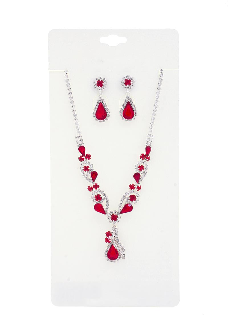 TEARDROP SHAPE RHINESTONE NECKLACE