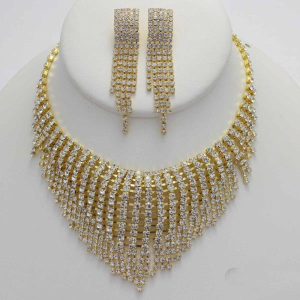 RHINESTONE DANGLE NECKLACE