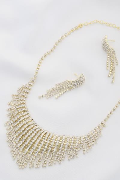 RHINESTONE DANGLE NECKLACE