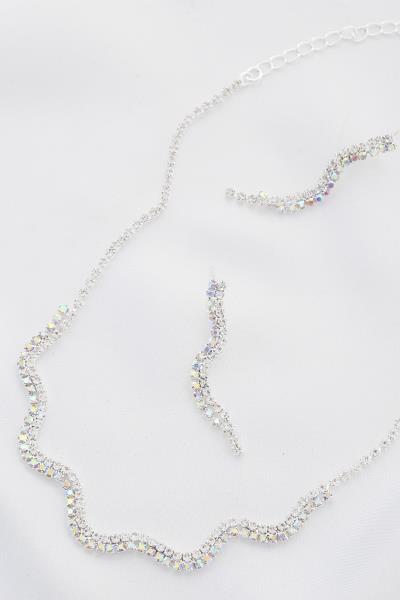 WAVY RHINESTONE NECKLACE