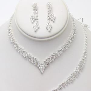 RHINESTONE BRACELET AND NECKLACE SET