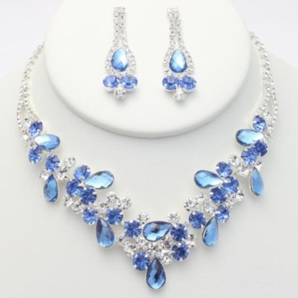 BRIDAL CRYSTAL RHINESTONE NECKLACE EARRING SET