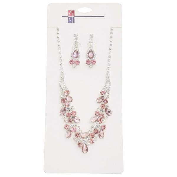 BRIDAL CRYSTAL RHINESTONE NECKLACE EARRING SET