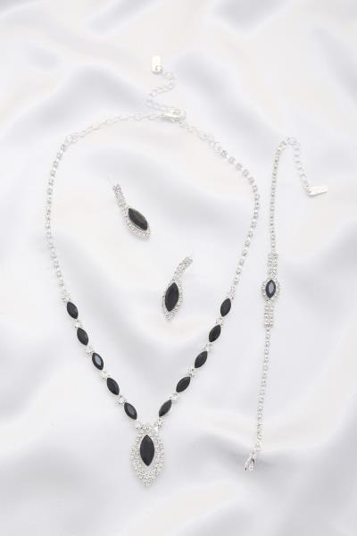 MARQUISE RHINESTONE NECKLACE AND BRACELET SET