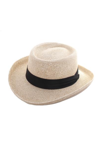 FASHION STRAW BLACK LINE SUN PANAMA HAT