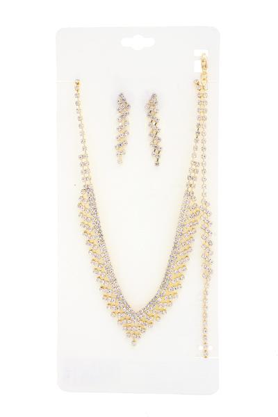 RHINESTONE V SHAPE NECKLACE