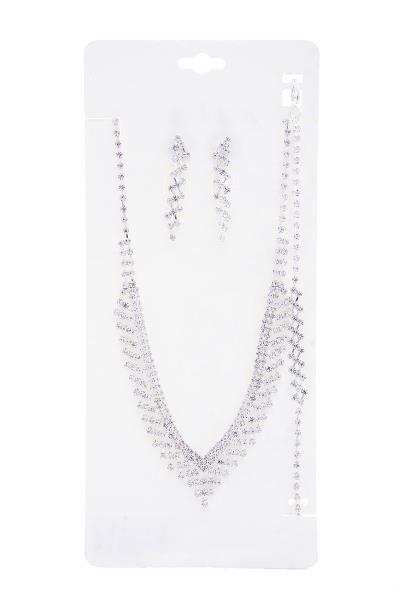 RHINESTONE V SHAPE NECKLACE