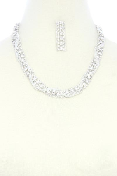 TWISTED RHINESTONE NECKLACE