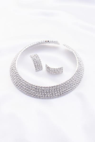 5 LINE RHINESTONE NECKLACE