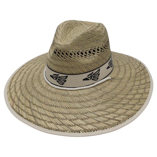 BIRD FLAG DESIGN BAND DRAWSTRING STRAW SUN HAT