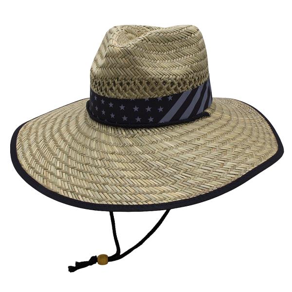 BIRD FLAG DESIGN BAND DRAWSTRING STRAW SUN HAT