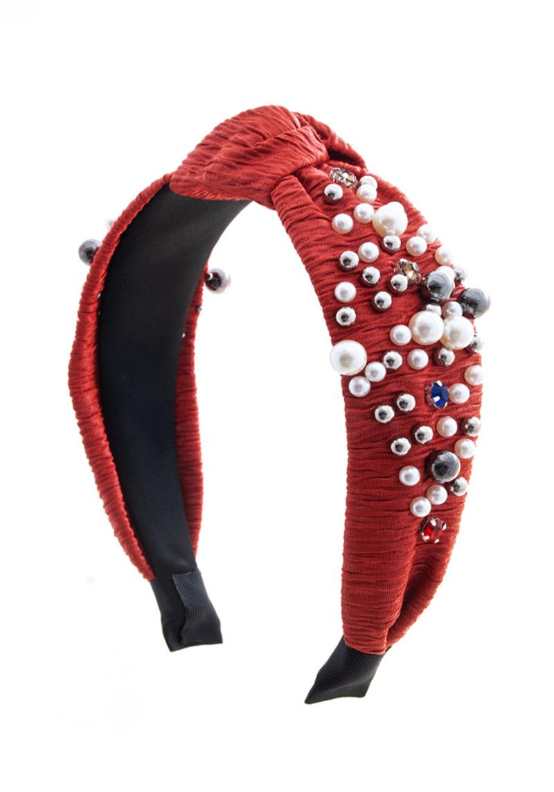 FASHION PEARL STUDDED MID KNOT HEADBAND