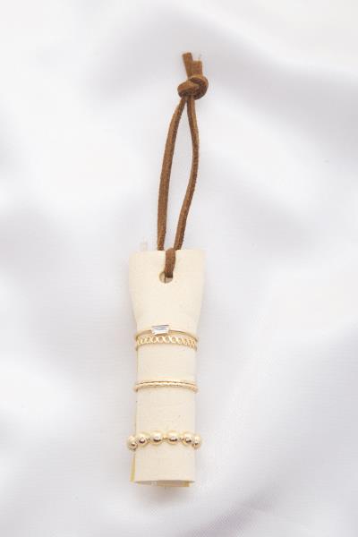 BEADED THIN METAL ASSORTED RING SET