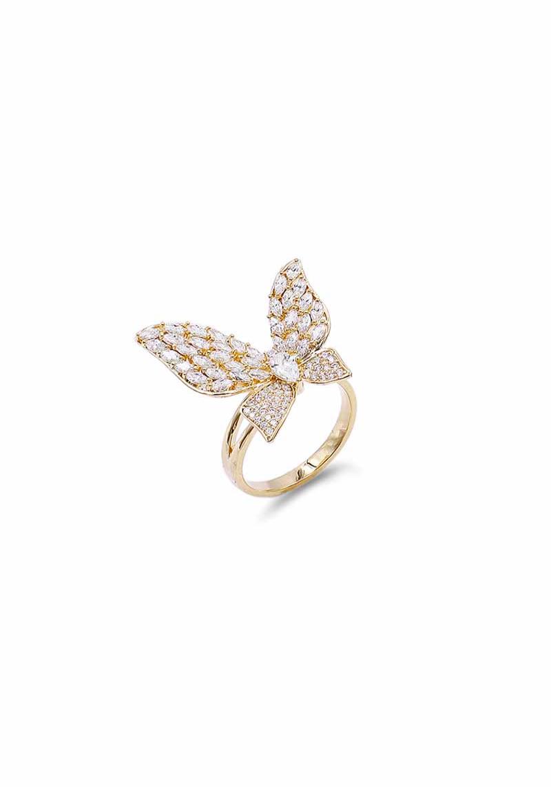RHINESTONE BUTTERFLY SINGLE RING