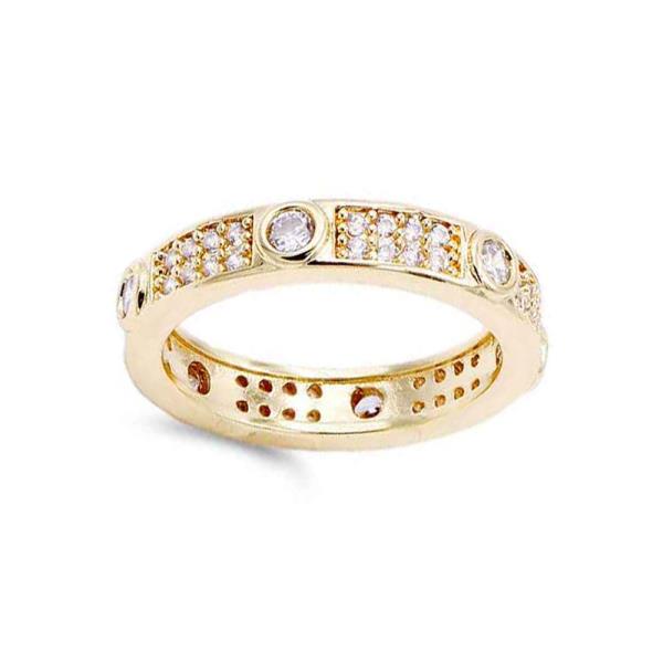 GOLD PLATED CZ PAVE RING