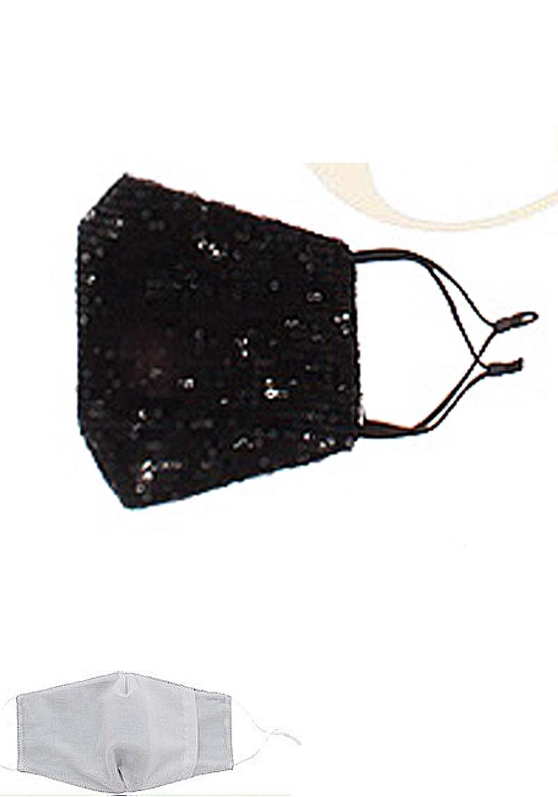 HOT TRENDY SEQUIN ACCENT FACE MASK WITH FILTER POCKET