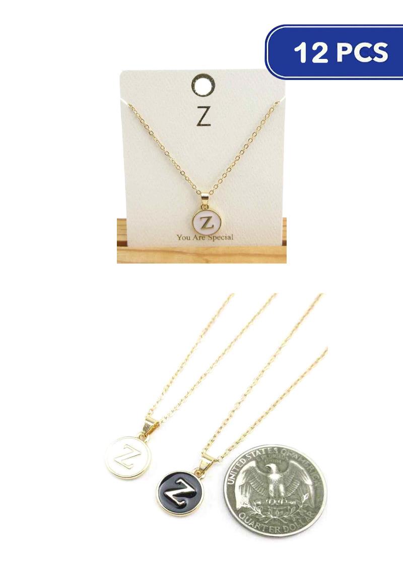 FASHION INITIAL PENDANT NECKLACE (12 UNITS)