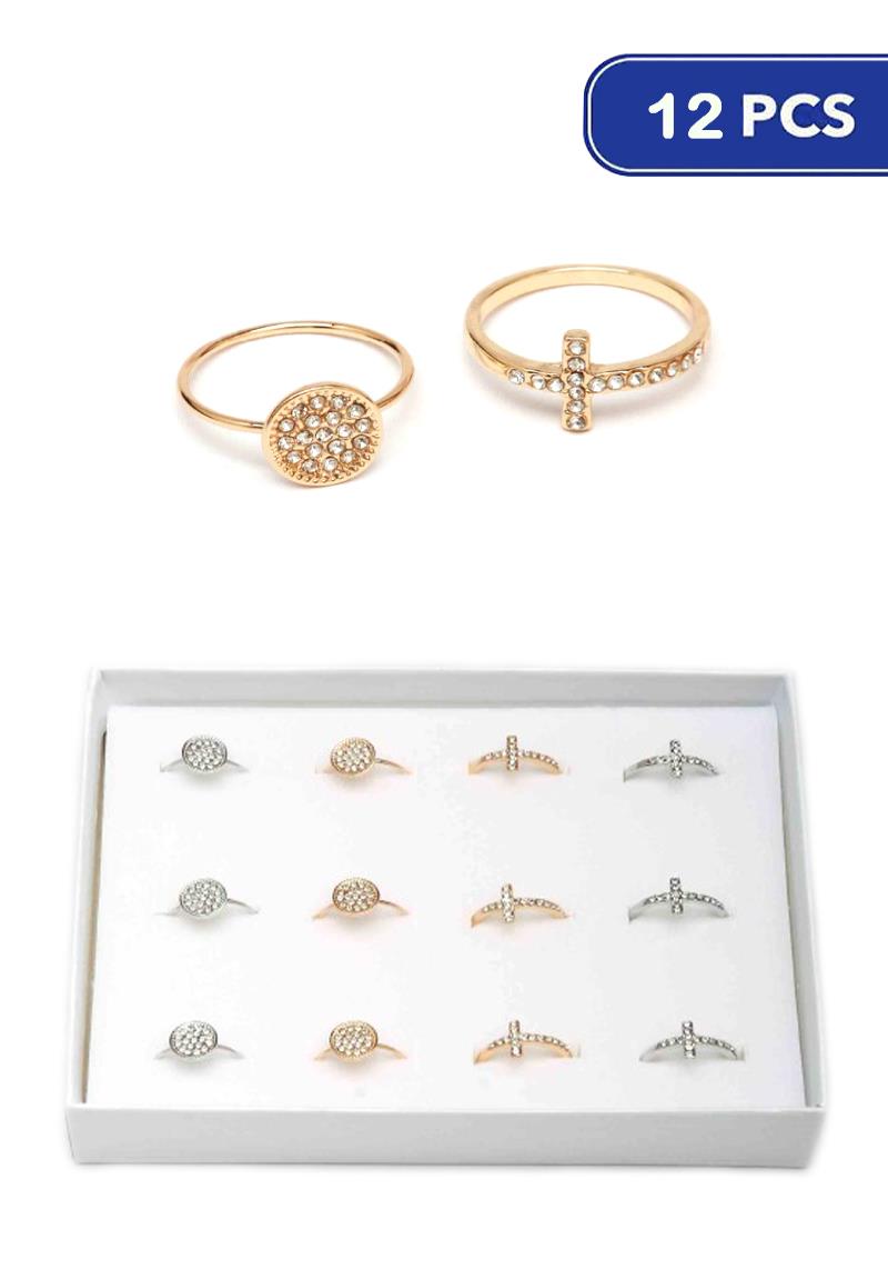 FASHION RHINESTONE RING  (12 UNITS)
