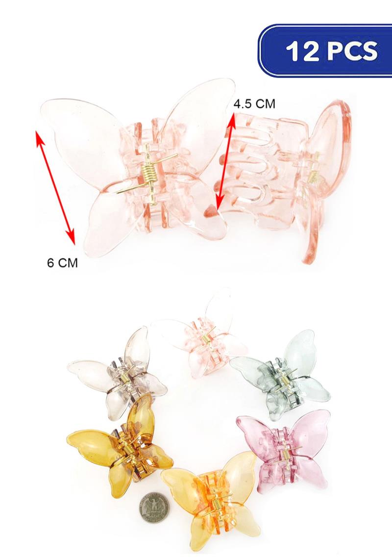 FASHION BUTTERFLY HAIR CLAW (12 UNITS)