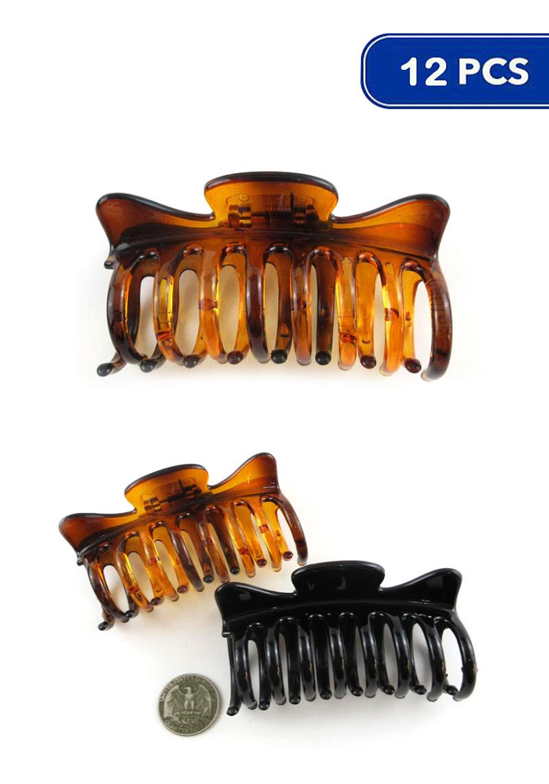 MODERN PLAIN HAIR CLAW CLIP SET 12 PCS