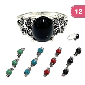 FASHION MARBLING STONE RING (12 UNITS)