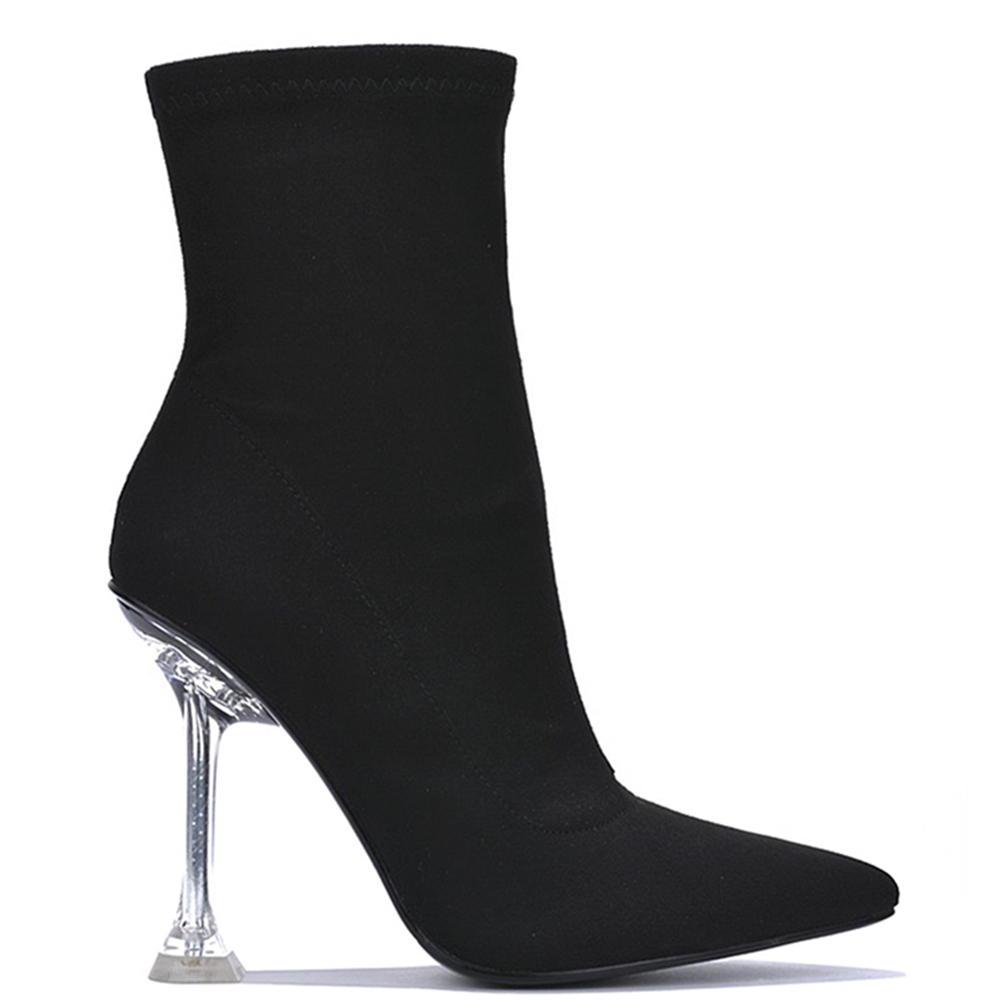 SMOOTH CHIC CLEAR HEEL BOOTIE