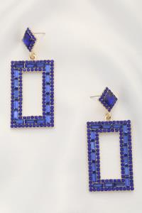 RECTANGLE STONE STATEMENT EARRING
