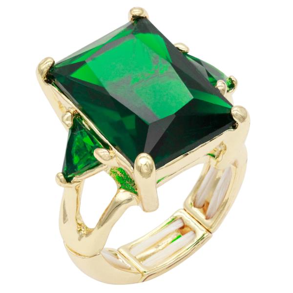 WIDE STONE STRETCH SINGLE RING